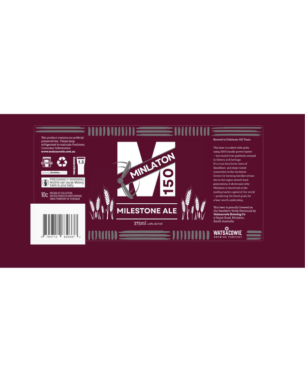 Minlaton 150 Milestone Ale - PRE-ORDER NOW - PICK-UP 27TH MARCH 2026